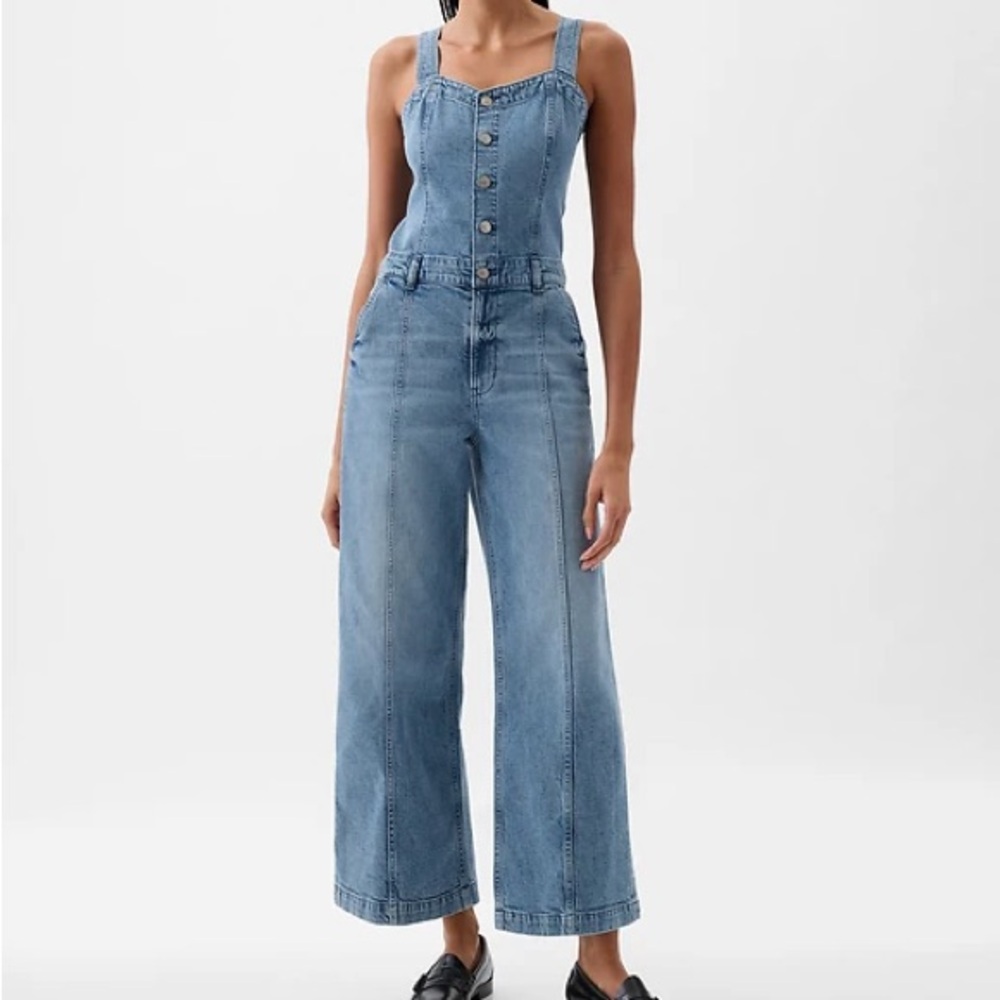 Gap Wide-Leg Denim Jumpsuit